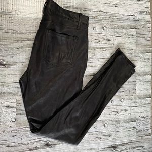 Second Yoga Jeans. Black leather. Super soft and stretchy. Mid/high rise